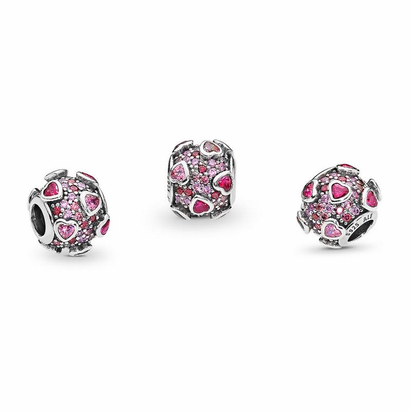 Pandora Explosion Of Love Charm - Sterling Silver/Pink/Cubic Zirconia - Canada | EK7532KC